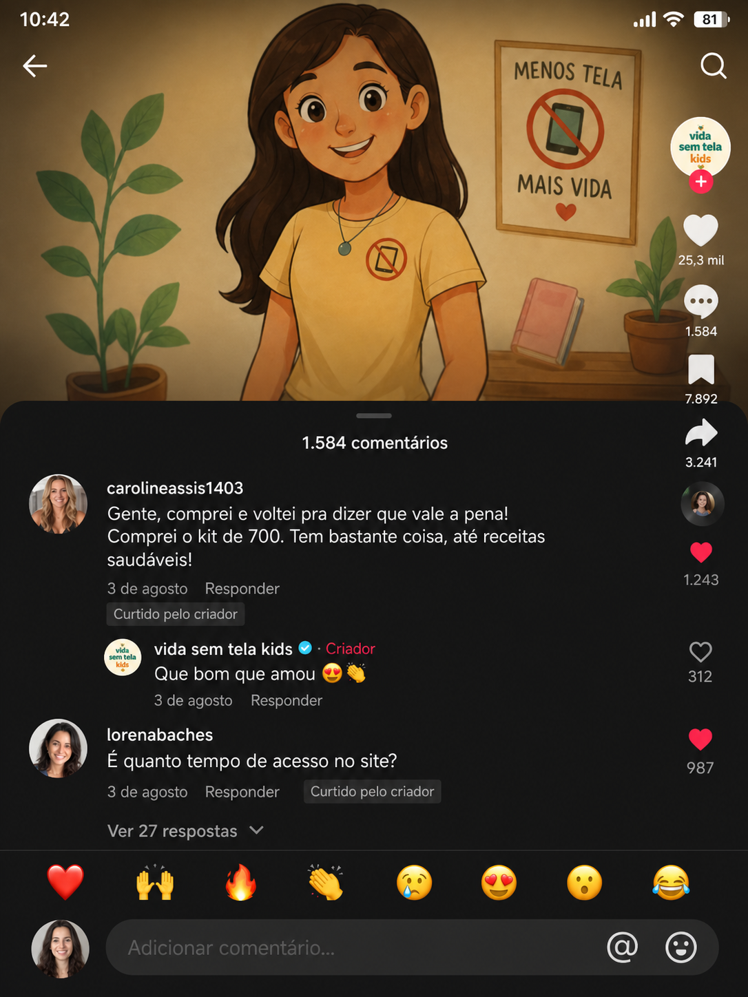 Comentários em vídeo dizendo que o kit vale a pena e tem bastante conteúdo